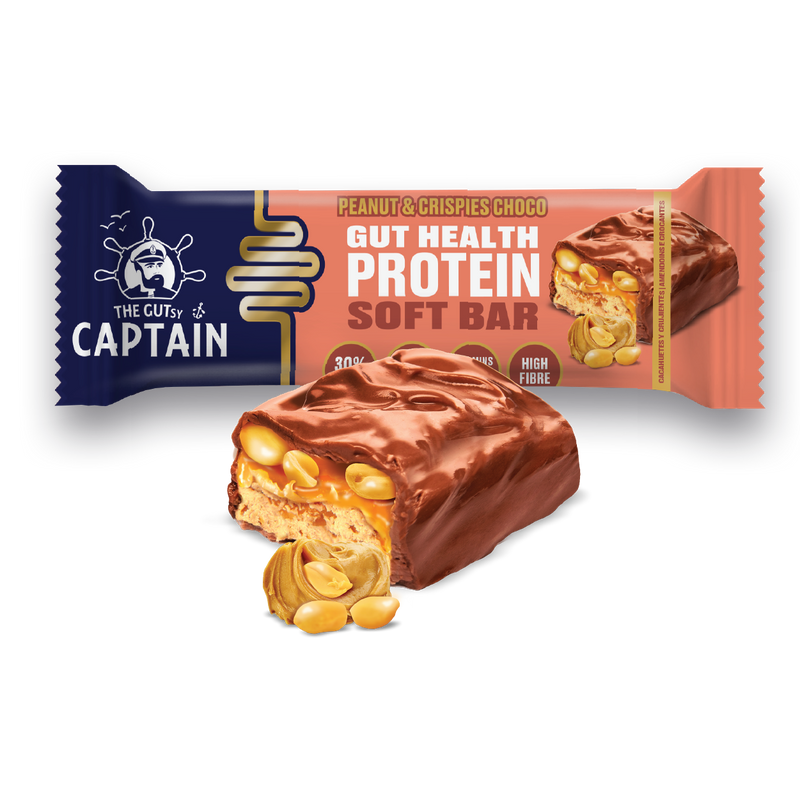 GUTsy Captain PROTEIN SOFT BAR - Peanut & Caramel Crispies 12 x 50g