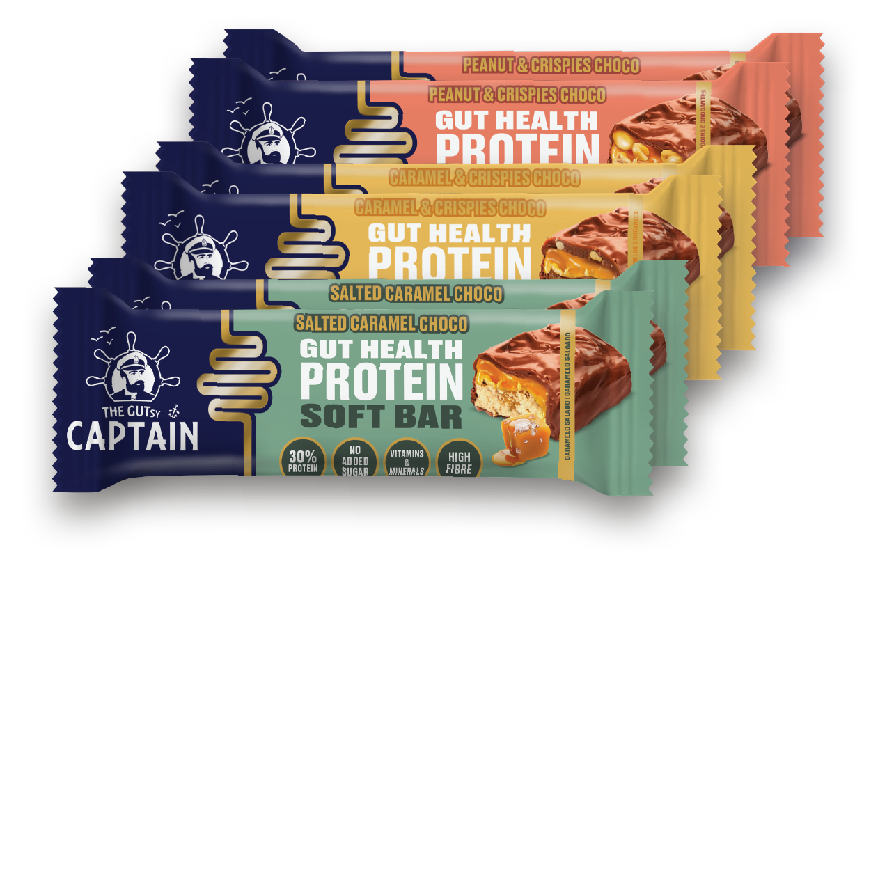 GUTsy Captain PROTEIN SOFT BAR - Multi-flavor Pack 6 x 50g