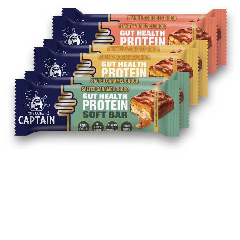 GUTsy Captain PROTEIN SOFT BAR - Peanut & Caramel Crispies 12 x 50g