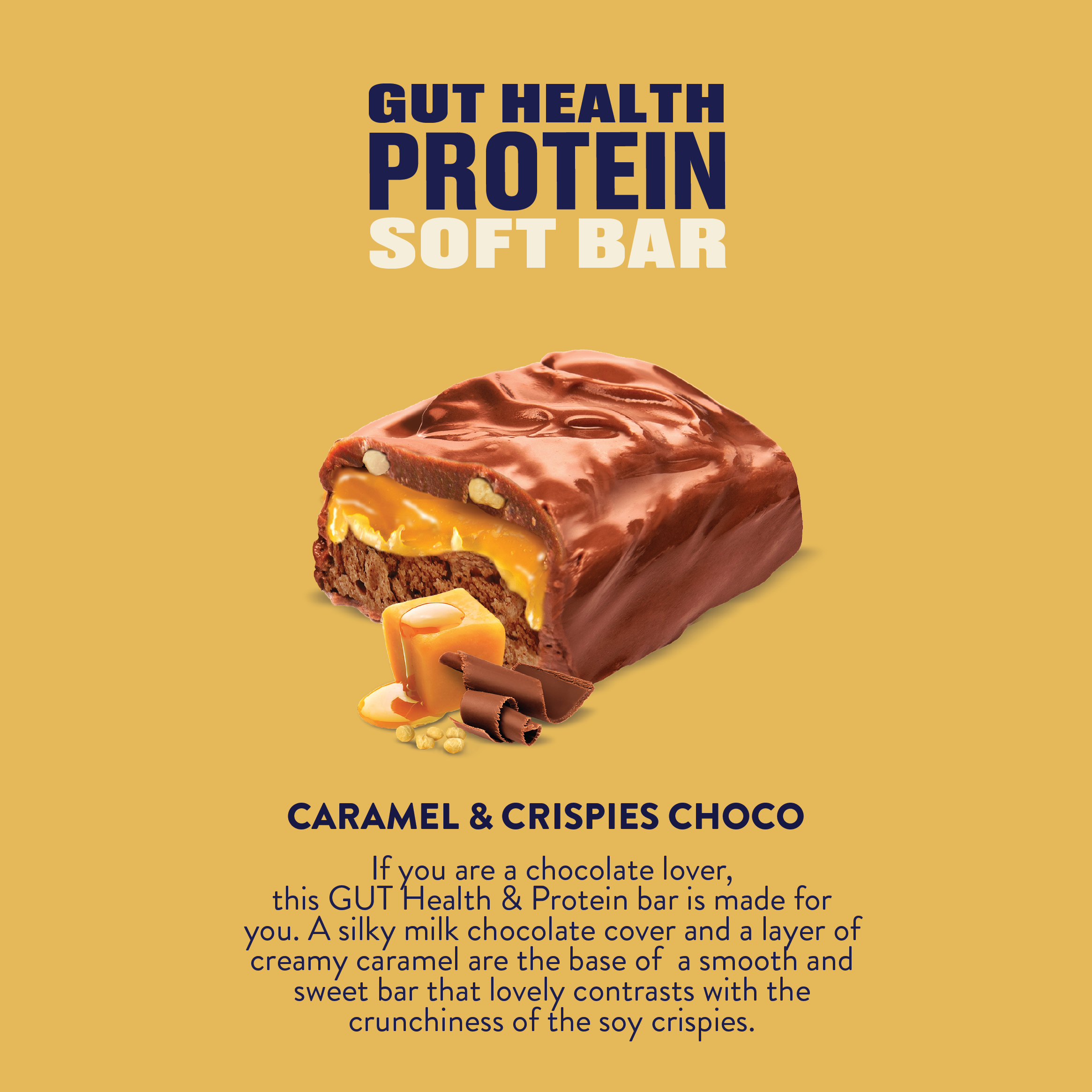 GUTsy Captain PROTEIN SOFT BAR - Chocolate Caramel Crispies 12 x 50g