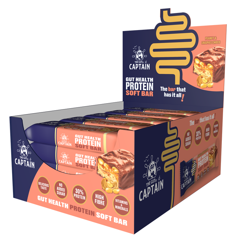 GUTsy Captain PROTEIN SOFT BAR - Peanut & Caramel Crispies 12 x 50g