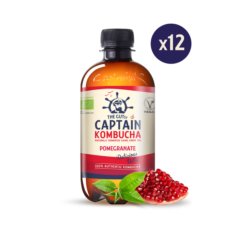 GUTsy Captain Kombucha - Pomegranate 12 x 400ml - GutsyCaptain