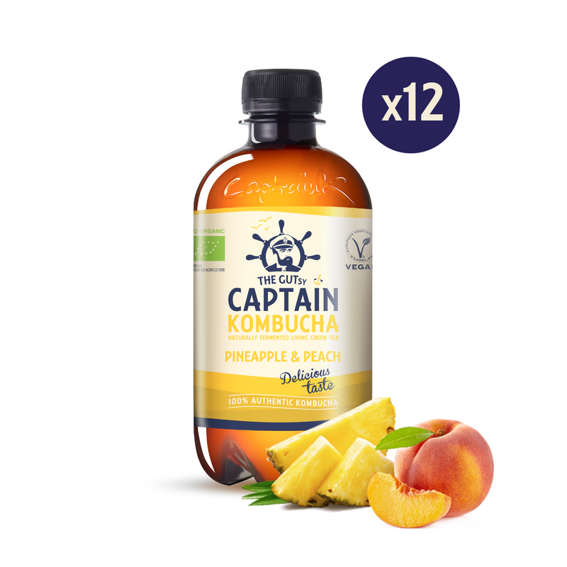 GUTsy Captain Kombucha - Pineapple and Peach 12 x 400ml - GutsyCaptain