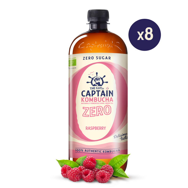 GUTsy Captain Kombucha Zero - Raspberry 8 x 1L - GutsyCaptain