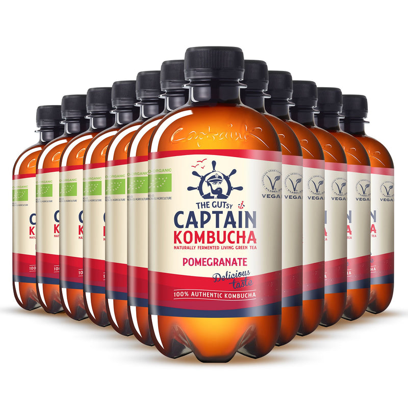 GUTsy Captain Kombucha - Pomegranate 12 x 400ml - GutsyCaptain