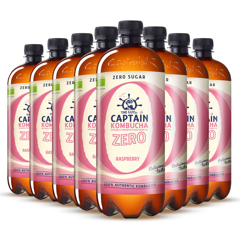 GUTsy Captain Kombucha Zero - Raspberry 8 x 1L - GutsyCaptain